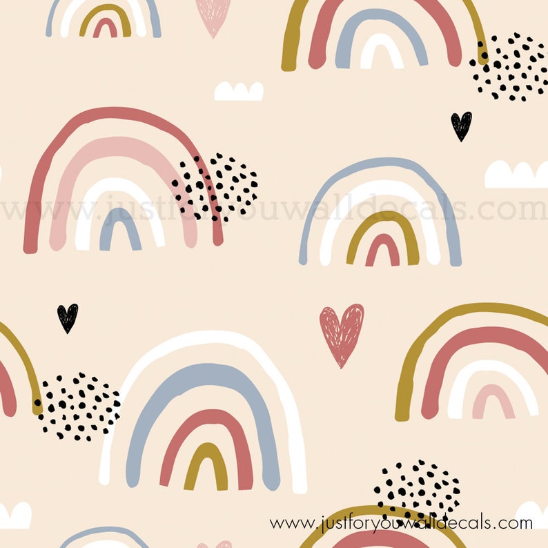 Rainbow Peel and Stick Wallpaper, Rainbow Wallpaper, Kids Wallpaper ...