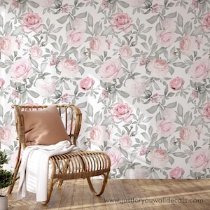Nursery Wallpaper, Floral Wallpaper, Peel Stick Wallpaper, Kids Wallpaper, Girl Nursery Wallpaper, Flower Wallpaper, Girl Wallpaper 30-0028