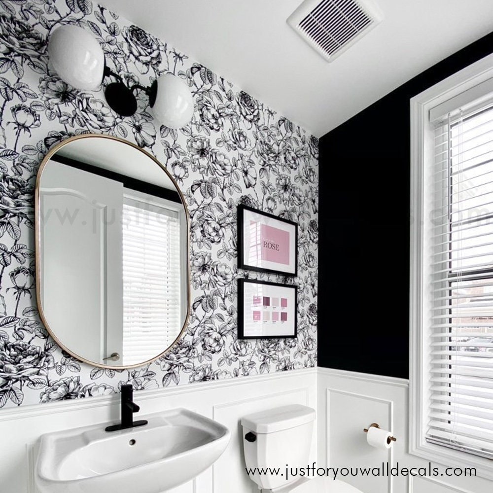 Peel and Stick Wallpaper Black and White - Etsy Peel and Stick Wallpaper Black and White - Etsy