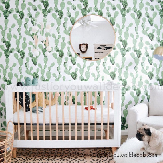 Cactus Wallpaper Nursery Wallpaper Boys Room Wallpaper Etsy Cactus Wallpaper Nursery Wallpaper Boys Room Wallpaper Etsy
