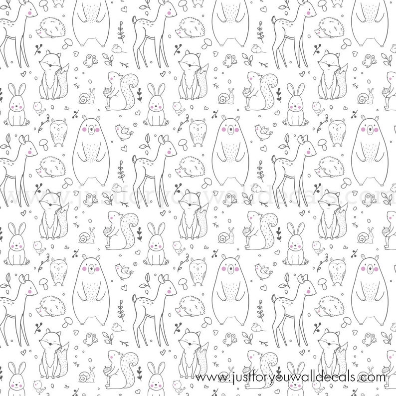 Nursery Wallpaper Animal Wallpaper Removable Wallpaper Etsy
