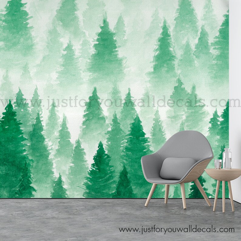 Forest Wallpaper Removable Wallpaper Boy Nursery Wallpaper Etsy