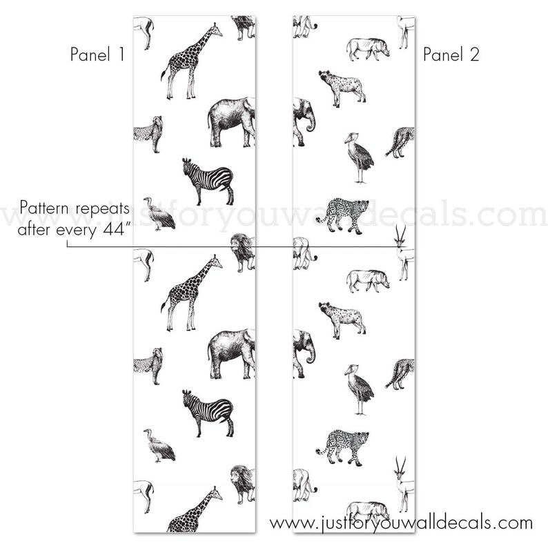 Nursery Wallpaper Animal Wallpaper Removable Wallpaper Etsy