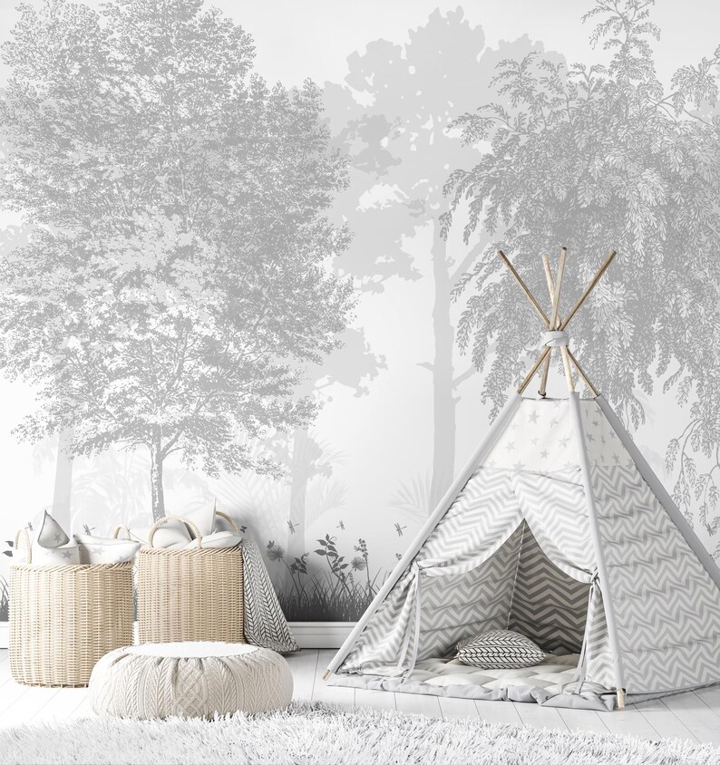 Peel and Stick Forest Wallpaper Mural for Kitchen, Living Room, Laundry ...