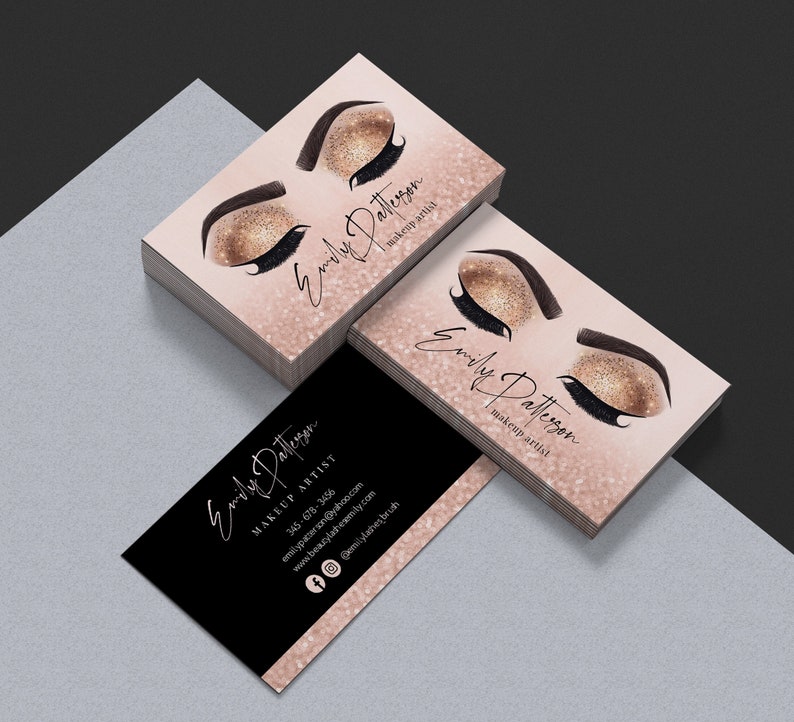 Eyelash Business Cards DIY Lash Artist Card Makeup Glam Etsy