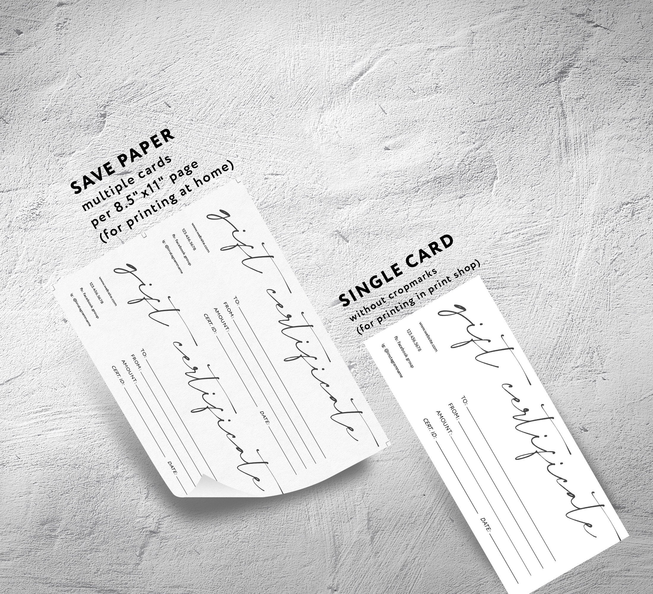 DIY Gift Certificate Voucher Template Gift Card Try Before | Etsy