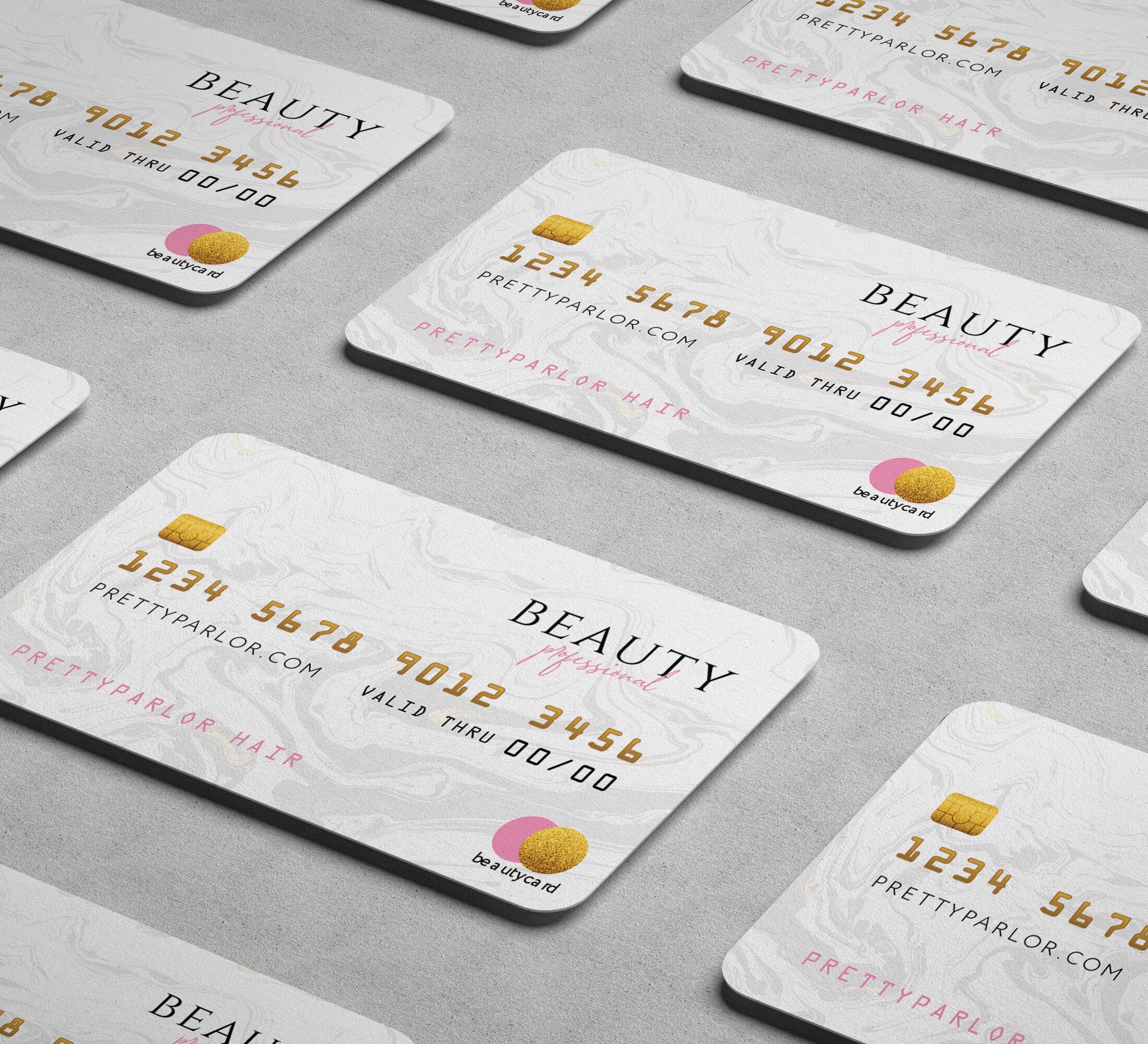 Marble Credit Card Business Cards Template DIY Hair Business Etsy