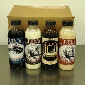 J.D.'s Sauces Variety Pack: White, Dirty White, Greek, All Purpose - 16 oz Bottles