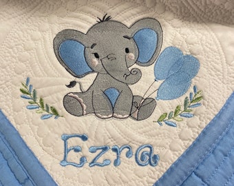 Monogrammed, Personalized,Baby Boy Quilt ,Baby Shower, Baby Gift,