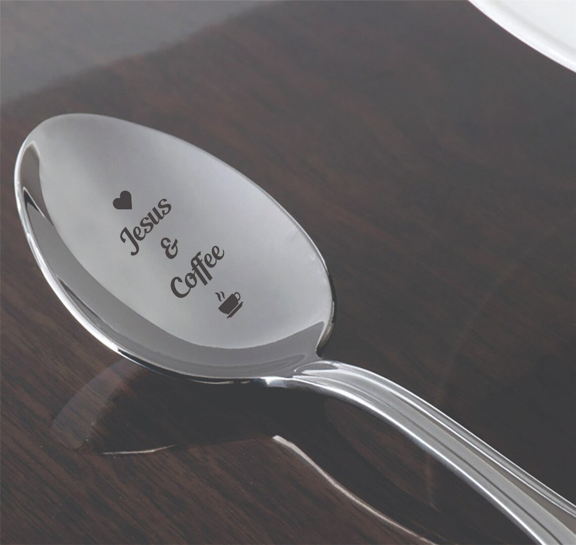 Coffee & Jesus engraved spoon Pastor Gift Idea Etsy