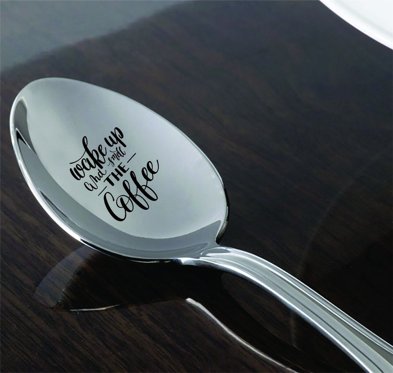 Wake up and Smell the Coffee Engraved Coffee Spoon Etsy
