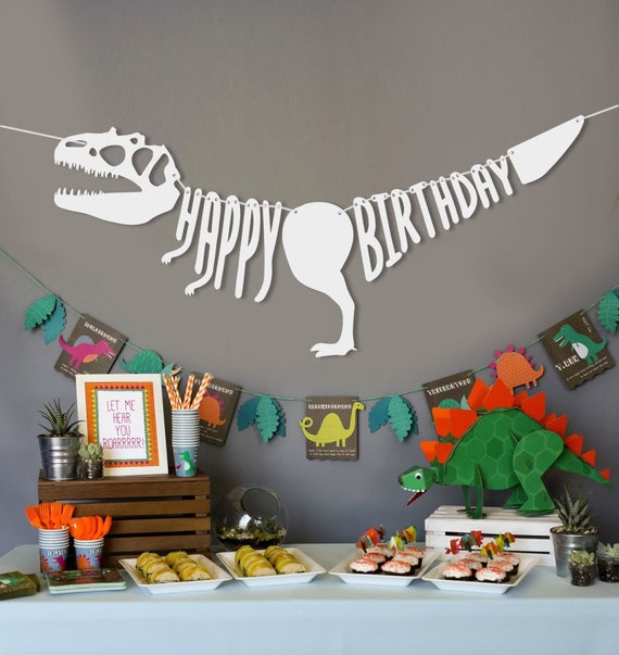 Dinosaur Banner Dino Party Jurassic Park Birthday Banner Etsy