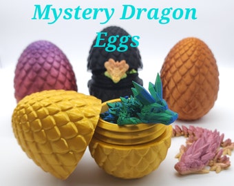 Mystery Dragon Eggs, Mystery 3D Printed Articulated Baby Dragons