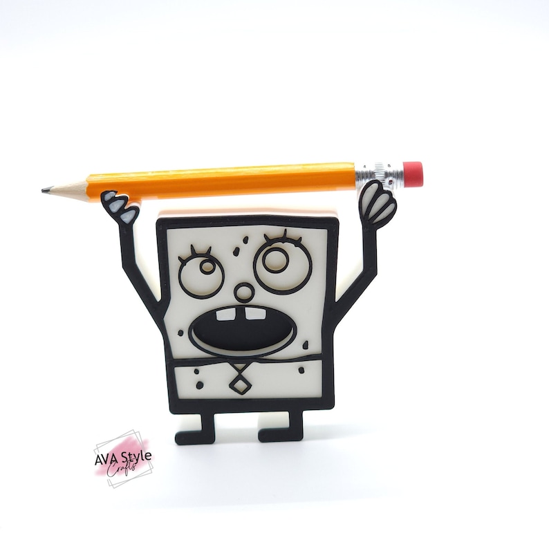 DoodleBob Pencil holder, SpongeBob, 3D printed pencil holder, Me Hoy Minoy