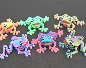 Articulated Frog, 3D Printed Mini Frog, Magnetic option, Fidget Toy