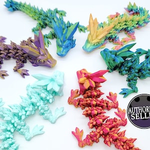 Baby Crystal Dragon, drago di cristallo stampato in 3D articolato