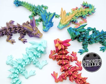 Articulated Baby Crystal Dragon, 3D Printed