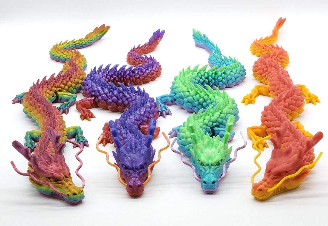 Flexi Articulated 3D Printed Dragon (Cotton Candy color)