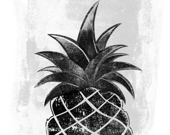 Pineapple Giclee Print B&W on Archival Paper
