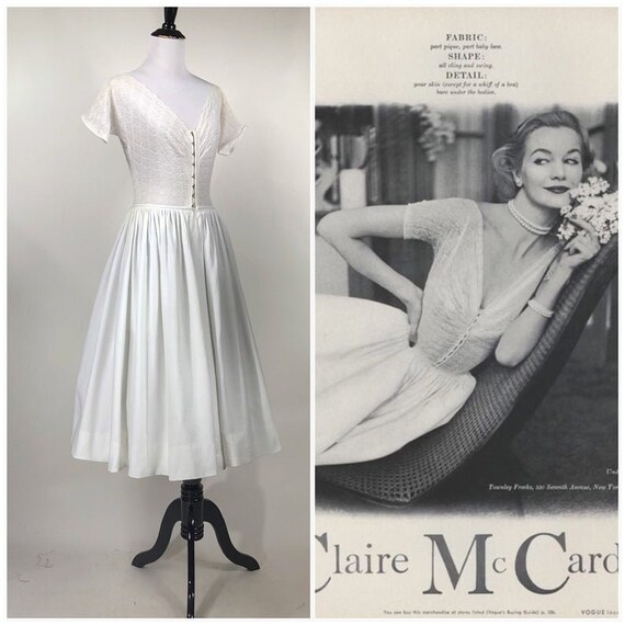 Rare! vintage 1950s Claire McCardell 1952 Sheer L