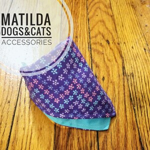 flower bandana, dog bandana, reversible bandana, layered bandana, cat bandana, pet bandana, dog collar, cat collar, over the collar bandana