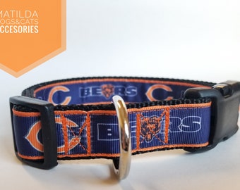 Chicago Bears Dog Collar Football Collar NFL Collar ajustable para perros, collares de gatos, collares de mascotas,