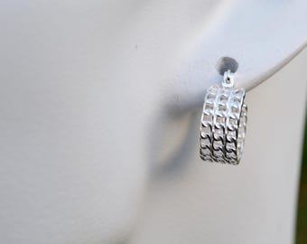 Creole Argento Sterling Orecchini A Cerchio In Argento Sterling - Foto 7