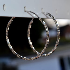 925 Sterling Silber Twisted 35 mm Große Creolen - Geburtstag, Valentinstag, Party, Weihnachtsgeschenk