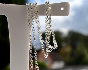 Sterling Silver 925 Multiple Length Belcher Chains with Split in the Middle and Ourter 3.4 mm  Split End Rings - 16", 18" , 20"