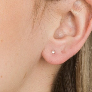 Sterling Silver 925 3mm Ball Stud Earrings -  Birthday, December Birthstone, Bridesmaids,Valentines Day gift