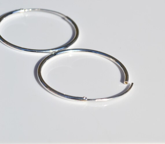 Orecchini A Cerchio In Argento Sterling 925 Massiccio Da 25 Mm, 30 - Foto 5