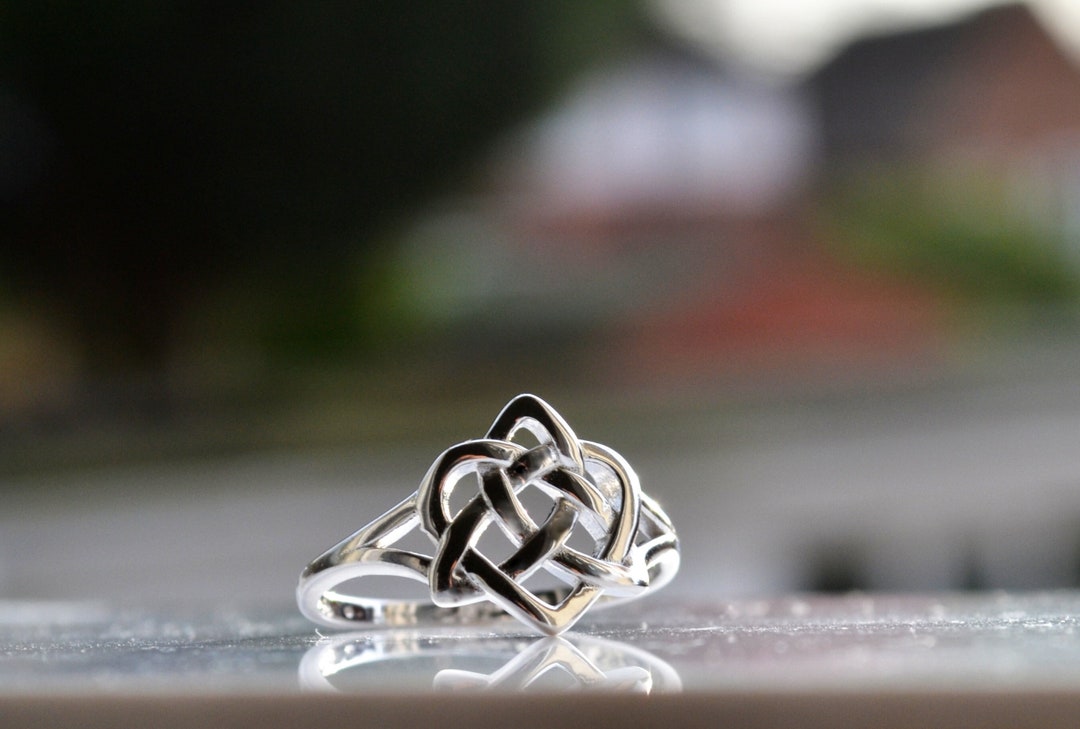 Sterling Silver 925 Celtic Knot Infinity Trinity Flower Closed Ring ...