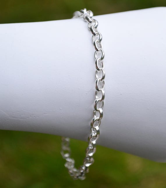 Sterling Silver 925 Belcher Chain 5mm Wide Bracelet