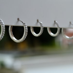 Sterling Silver 925 Pair of Huggies Sparkling White CZ Diamante Outer 16mm, 15mm, 14mm, 13mm, 12mm, 11mm or 10mm, 8mm Mini Hoops, Thin Hoops