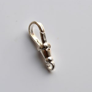 Sterling Silver 925 13mm 17mm or 21mm Albert Fix Top Chain Clasp, Fixed Eyelet, Chain Catch