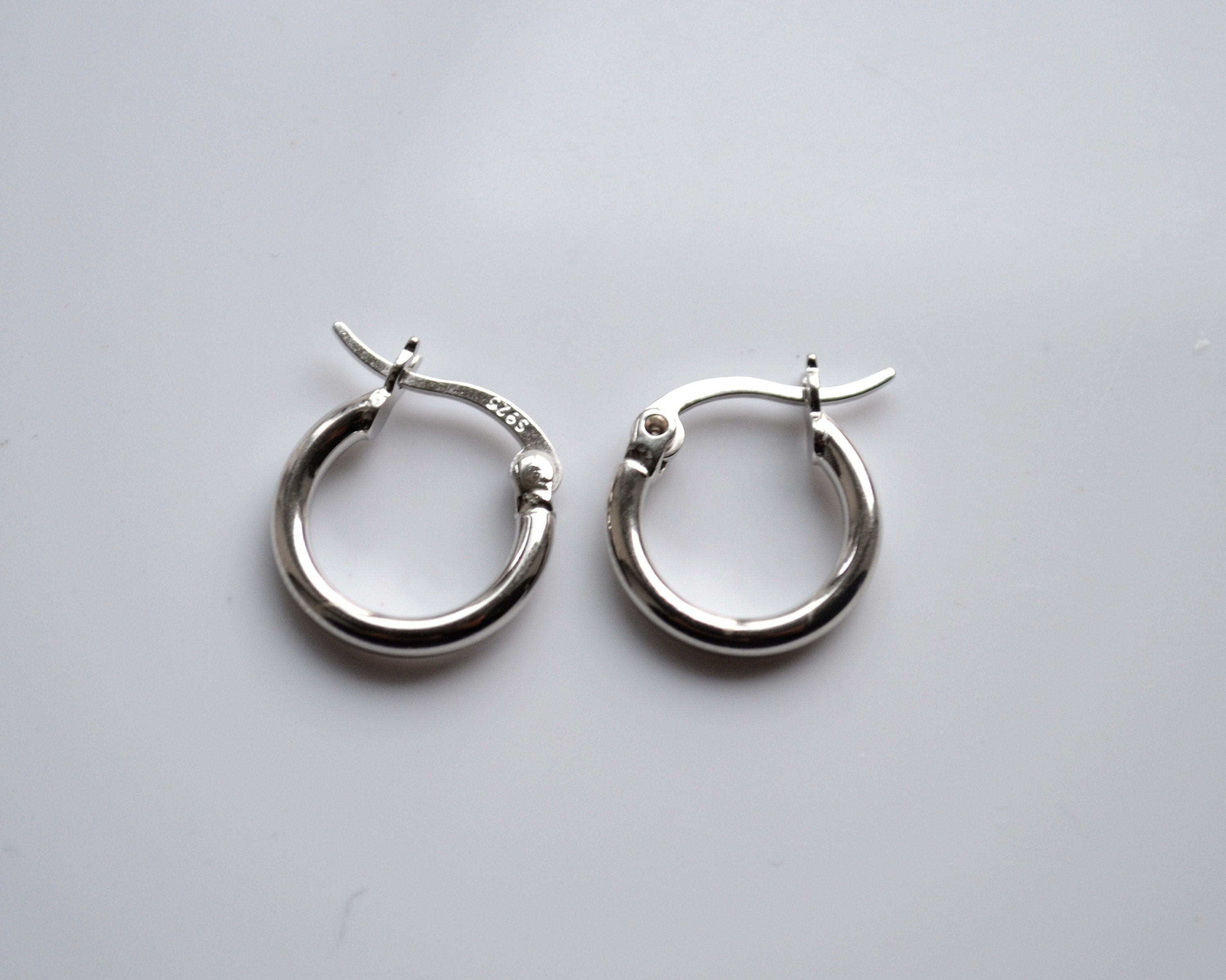 925 Sterling Silver Plain 13 Mm Creole Hoop Earrings - Etsy UK