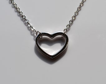 Ciondolo Cuore Enorme Argento 925 Collana Pelle Collana Cuore Enorme In Argento Sterling 925 Con Cordino In Pelle | Ciondolo Elegante Per Ogni Occasione Ciondolo Cuore Enorme 925