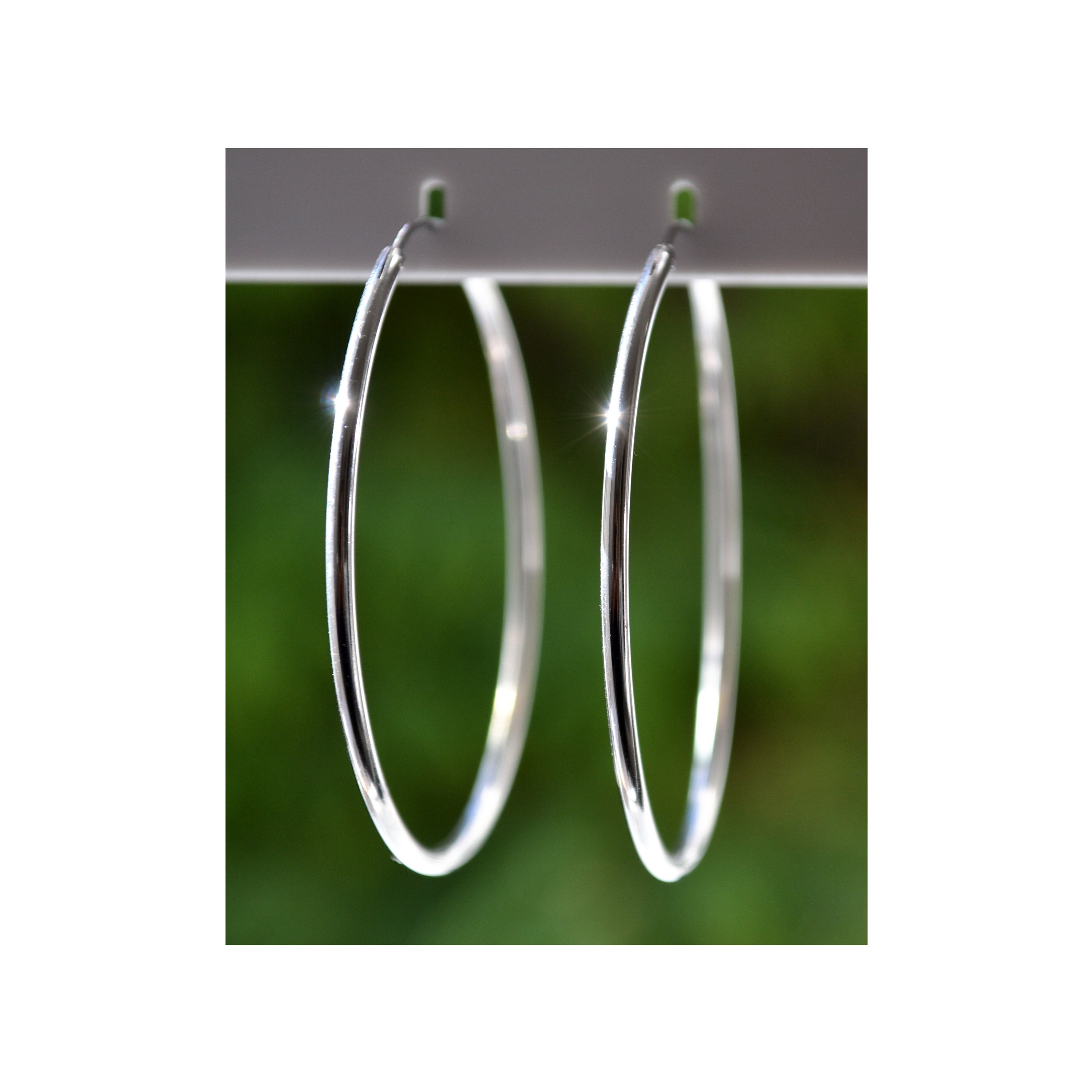 Orecchini Cerchio Argento 925 Grandi Da Donna - Diametro 50mm - Fashion E Leggeri, Idea Regalo