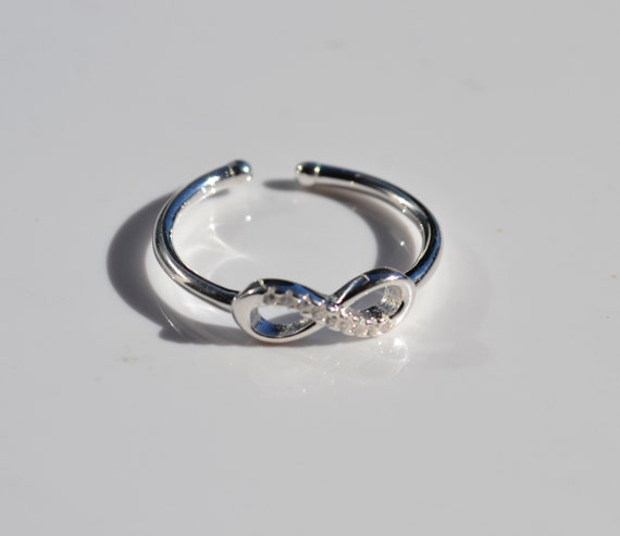 Solid 925 Sterling Silver Triple Heart Infinity Ring With CZ Stones - Size 8, Intertwining Hearts & Infinity Symbol - View #8