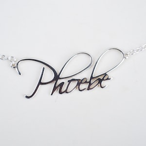 Personligt namnhalsband i sterlingsilver 925 med extra stort namn Rolo Chain - valfritt namn - födelsedagspresent, brudtärnapresent, alla hjärtans dag-present