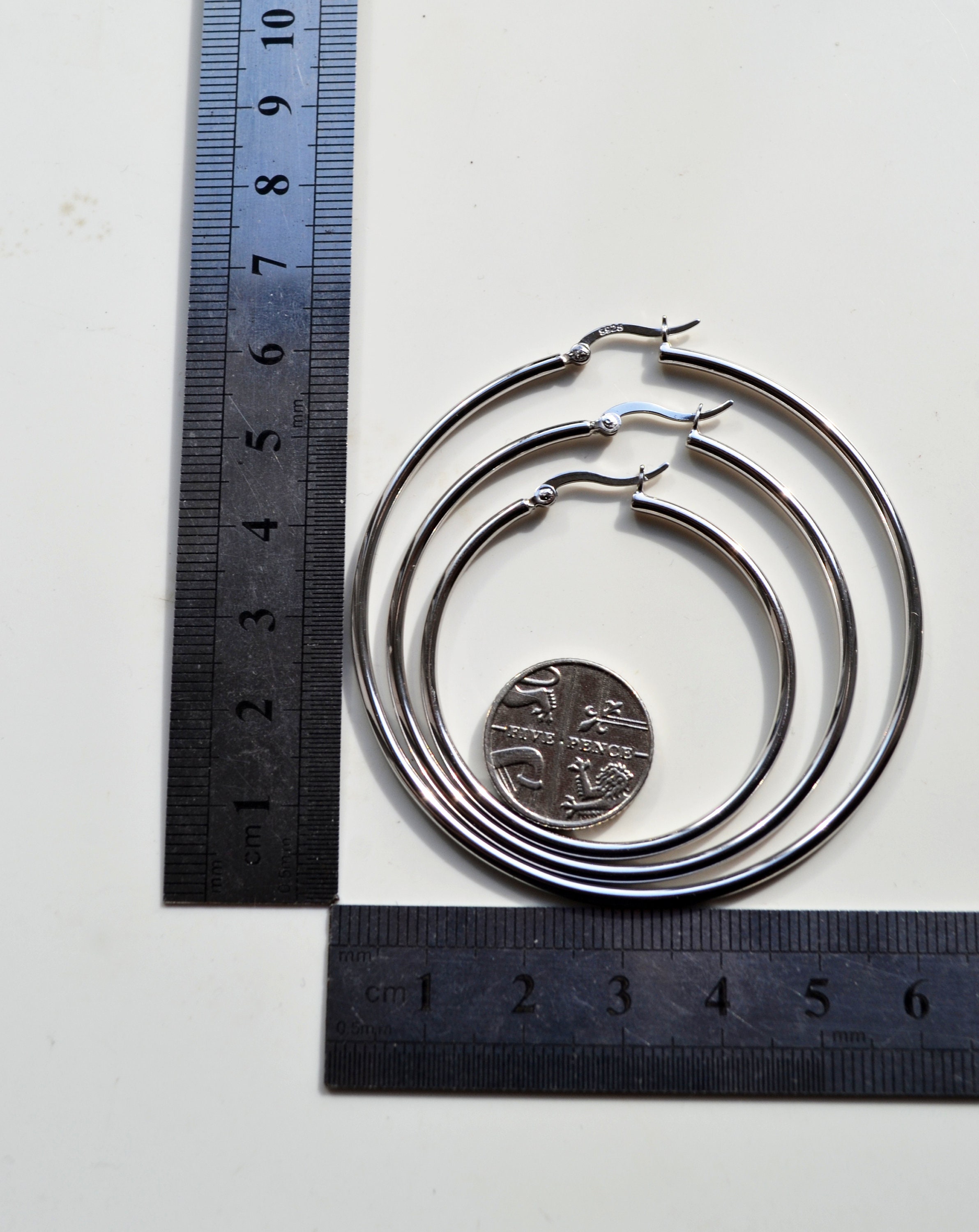 Gioielli Eleganti Donna Orecchini Cerchio Grandi In Argento 925 - Design Creolo Per Donna Orecchini Uomo Cerchio - Foto 13