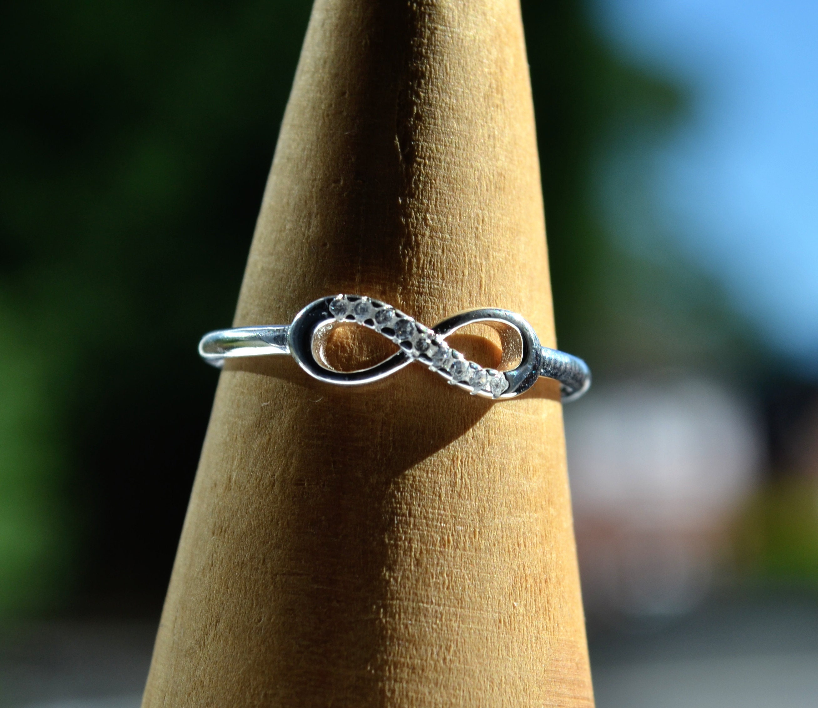 【SCENERITY】Infinity silver ring 925 Sterling Silver Infinity Ring With Blank Bezel and