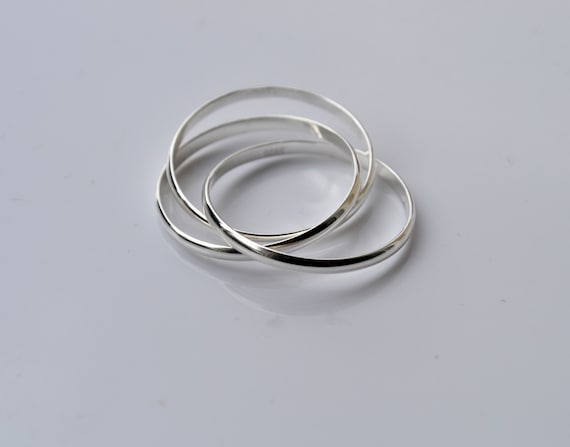 SILVER925 TRIPLE CONNECTED RING/シルバー/リング Triple faceted entwined 1mm wire ring Size 50 (1pc) | G-Silver