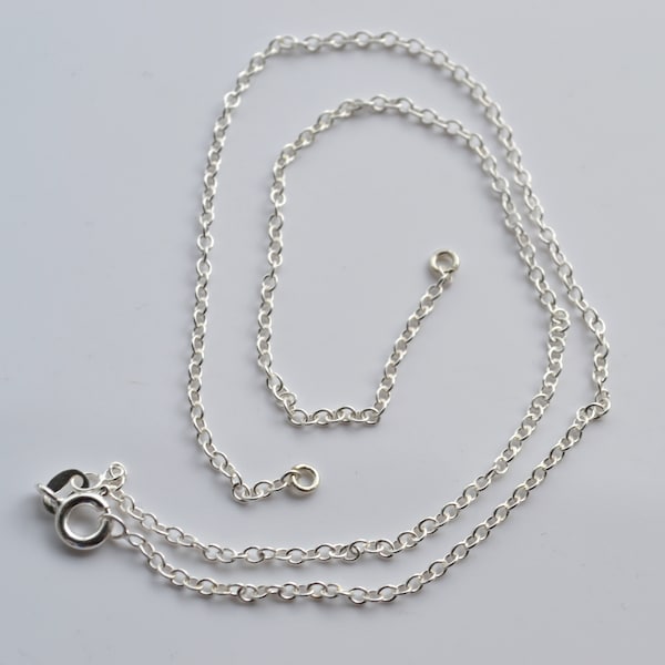 Sterling Silver 925 Multiple Length Rolo Chains with Split in the Middle and Ourter 3.4 mm End Rings - 14", 16", 18" , 20" or 22", 24"