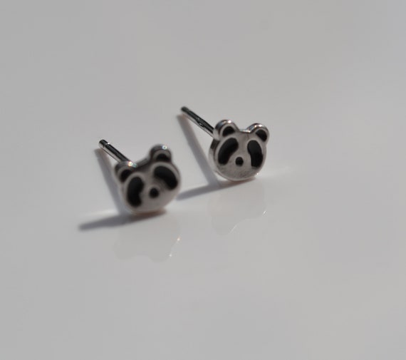 Children's Silver Panda Ear Studs — AUS Postage — Kids Jewellery Sterling 925 