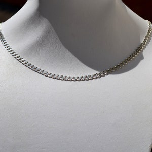 Sterling Silver 925 4mm Wide Thick Heavy Weight Curb Link Chain Necklace 18 inch - Mens, Ladies, Unisex