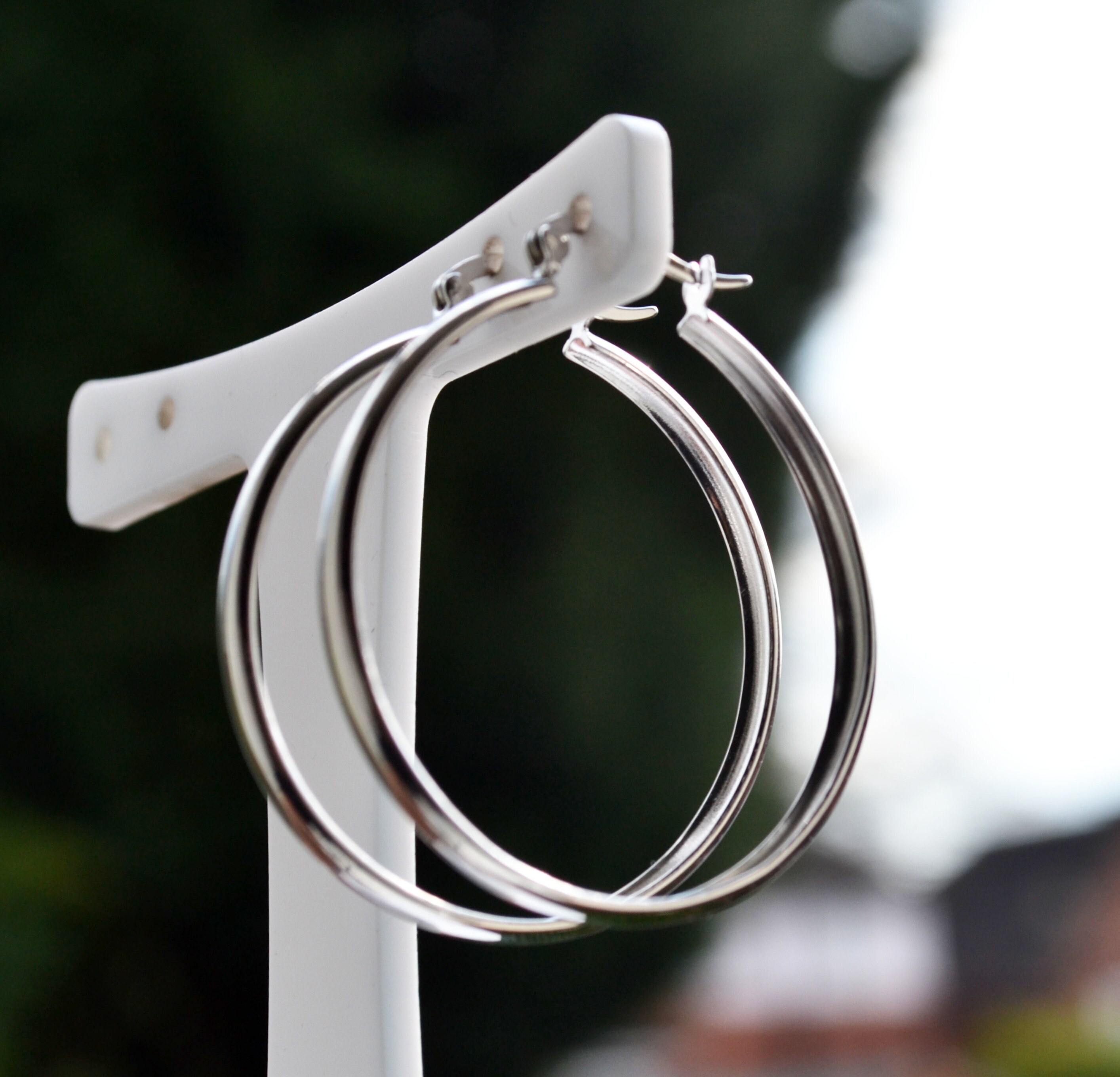 SEC16 - Sterling Silver Twisted Rope Hoop Earrings - W J Sutton