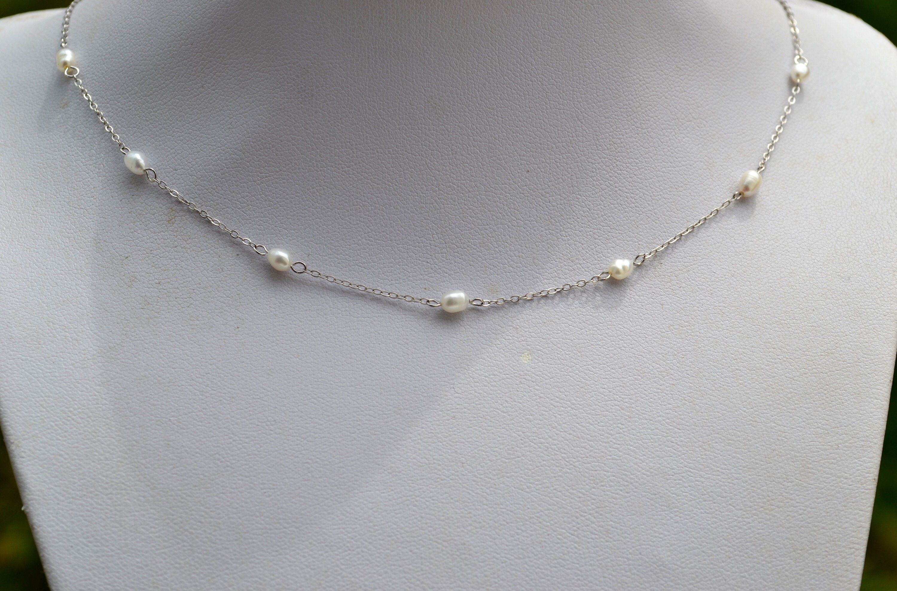 ネックレス・ペンダント murmur [925silver]Petit oval pearl necklace Pendant Real Pearl Oval 925 Silver - Etsy