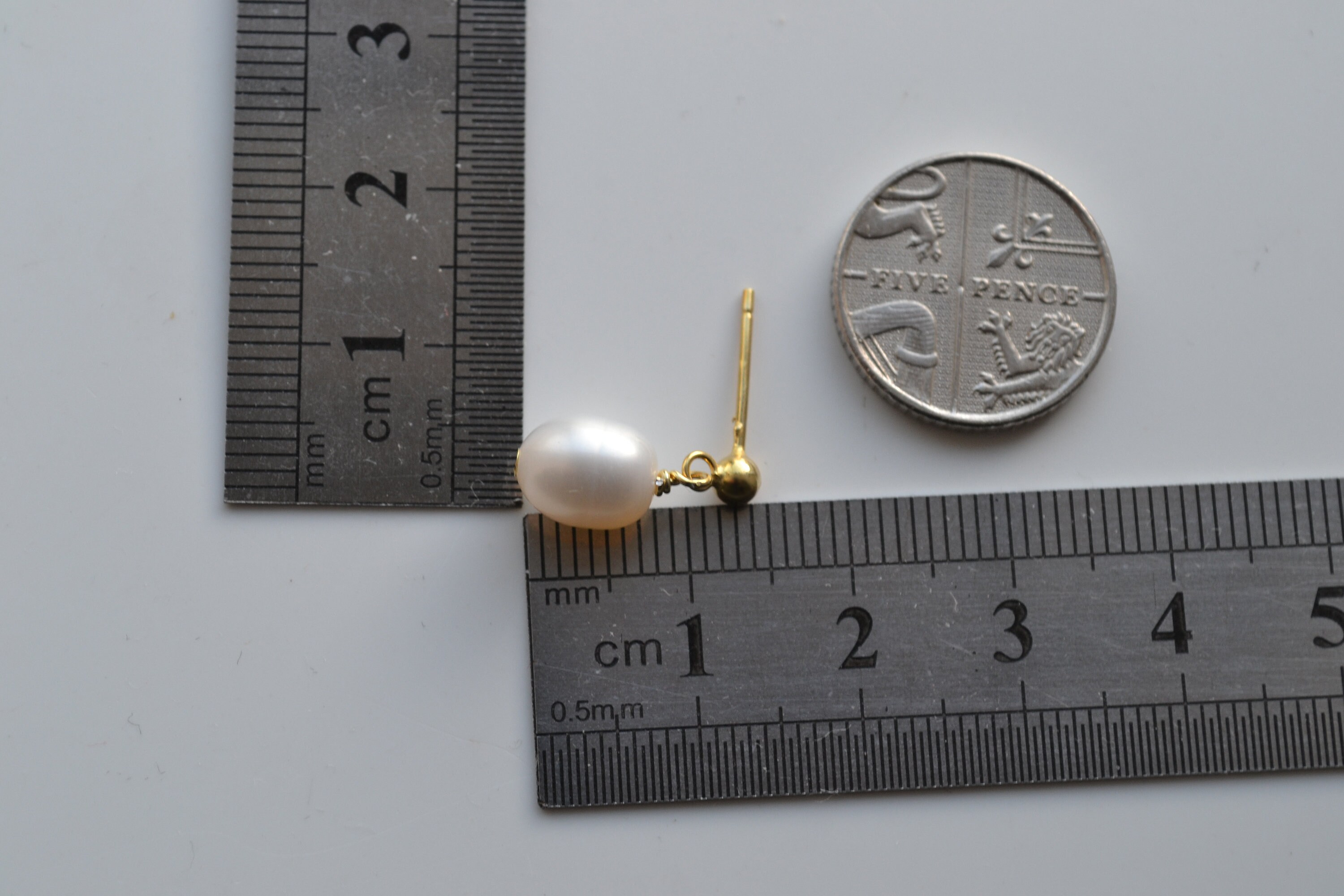 925 Sterling Silver Yellow Gold Plated Genuine Freshwater Etsy UK