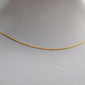 Véritable chaîne gourmette en or jaune 9 carats 375 1 mm d&#39;épaisseur 16, 18 ou 20 pouces - Pour pendentifs ou porte-pièce